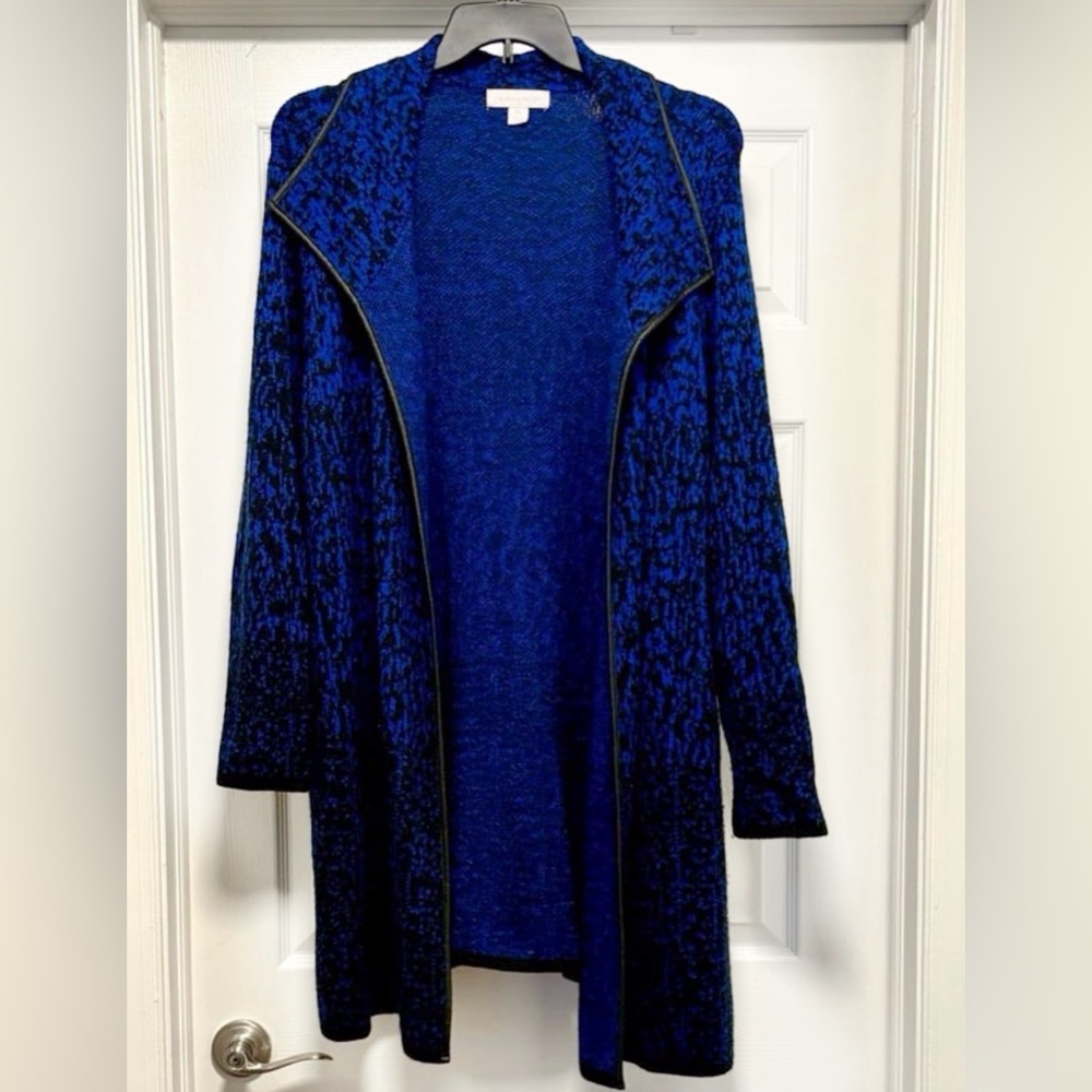 Laura Ashley blue and black Open Front Cardigan